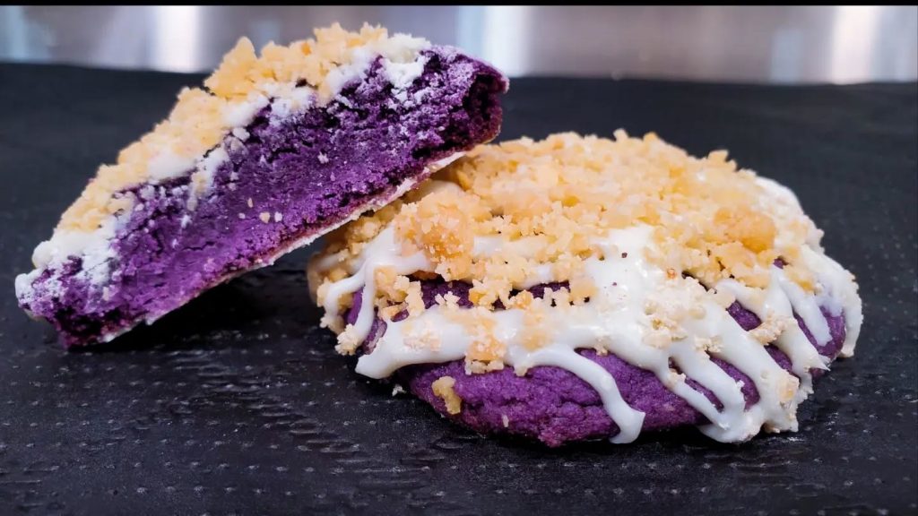 Ube white chocolate macadamia nut cookie